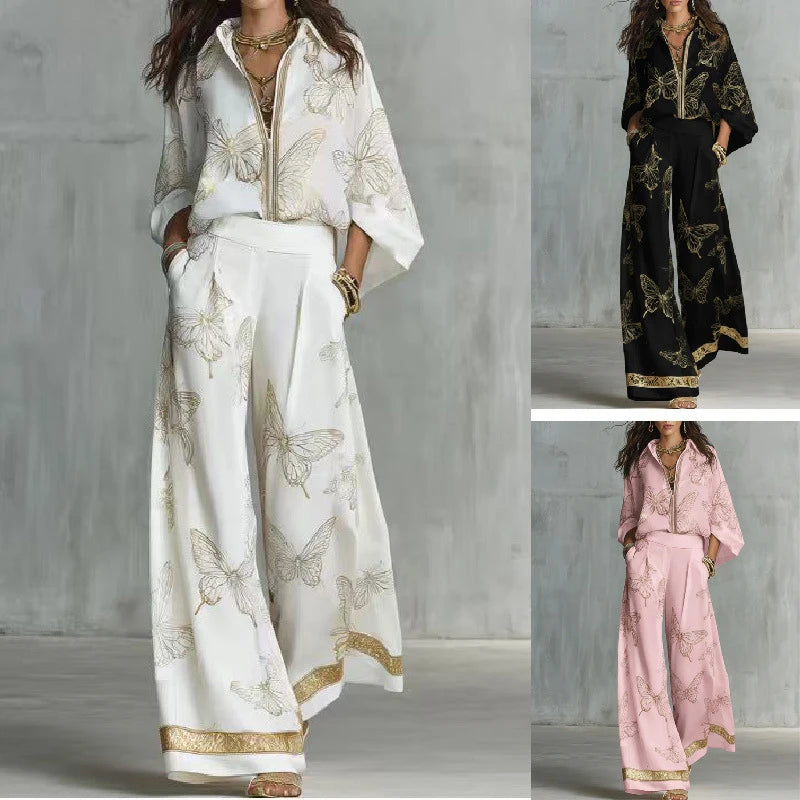 Vintage Pattern Boho Casual Two-Piece Set for Women
