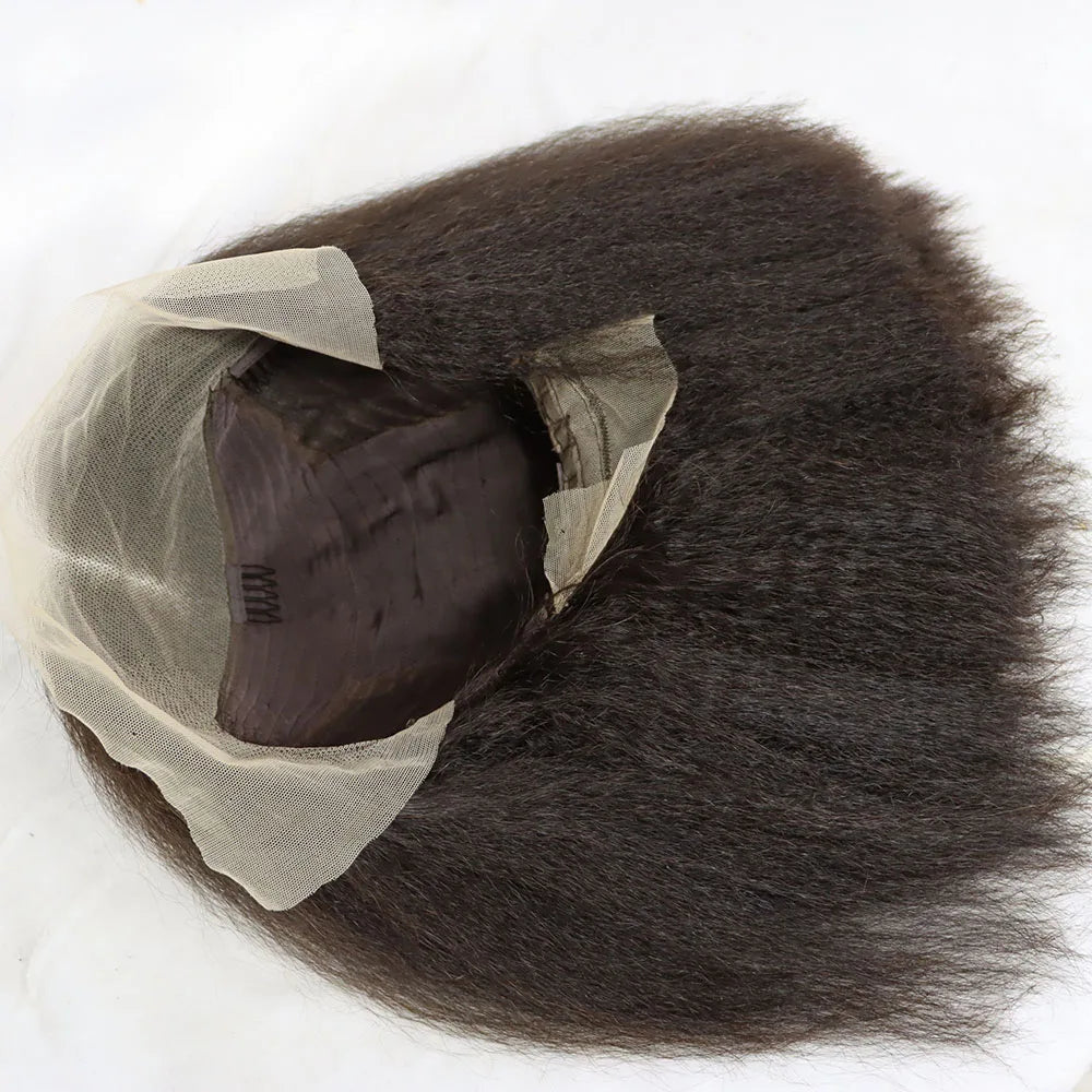 Kinky Straight Brazilian Human Hair Lace Front Bob Wig for Women
