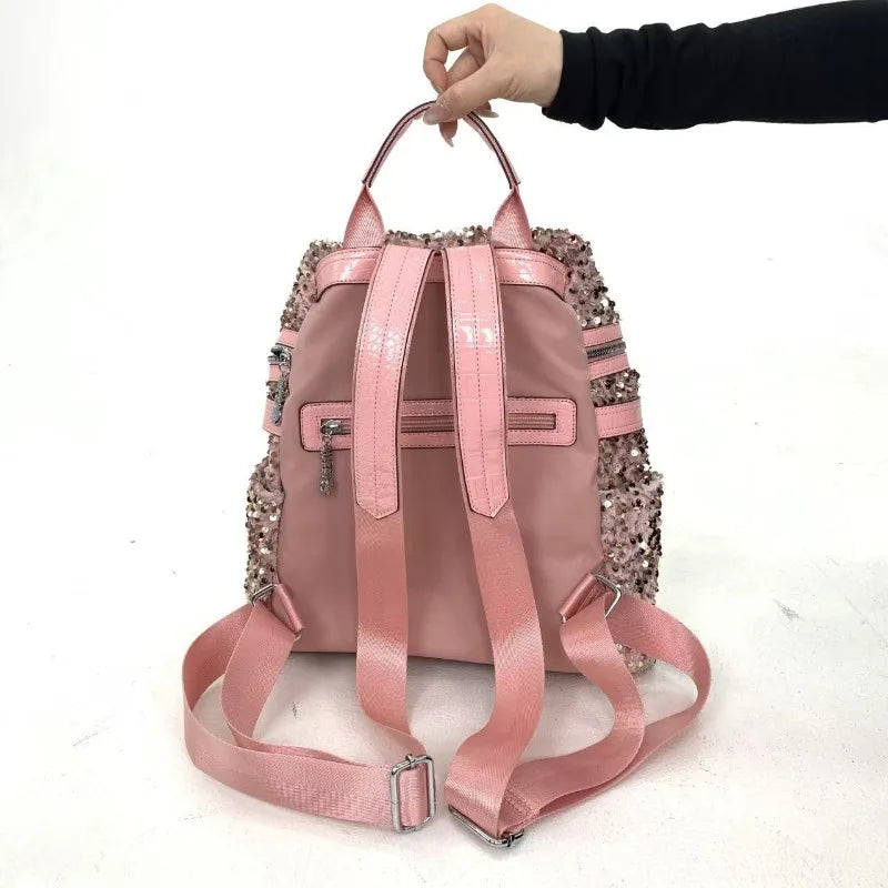 Women's Sequin Backpack Luxury Brand Shiny Sequin Women's Backpack Large Capacity Fashion Casual Travel Backpack High Quality