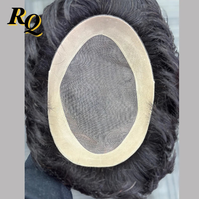 Premium Pre Styled Mono Hair Replacement System For Men Natural Black