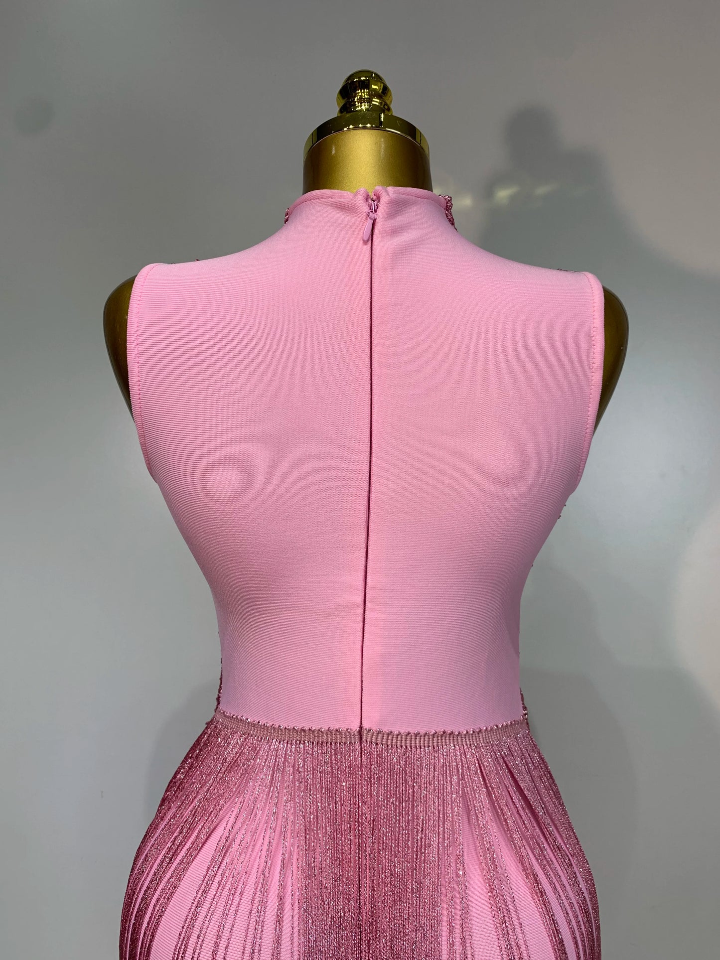 Women Sexy Sleeveless Tassel Bodycon Bandage Dresses Celebrity Elegant Evening Party Nightclub Luxury Birthday Cocktail Dress