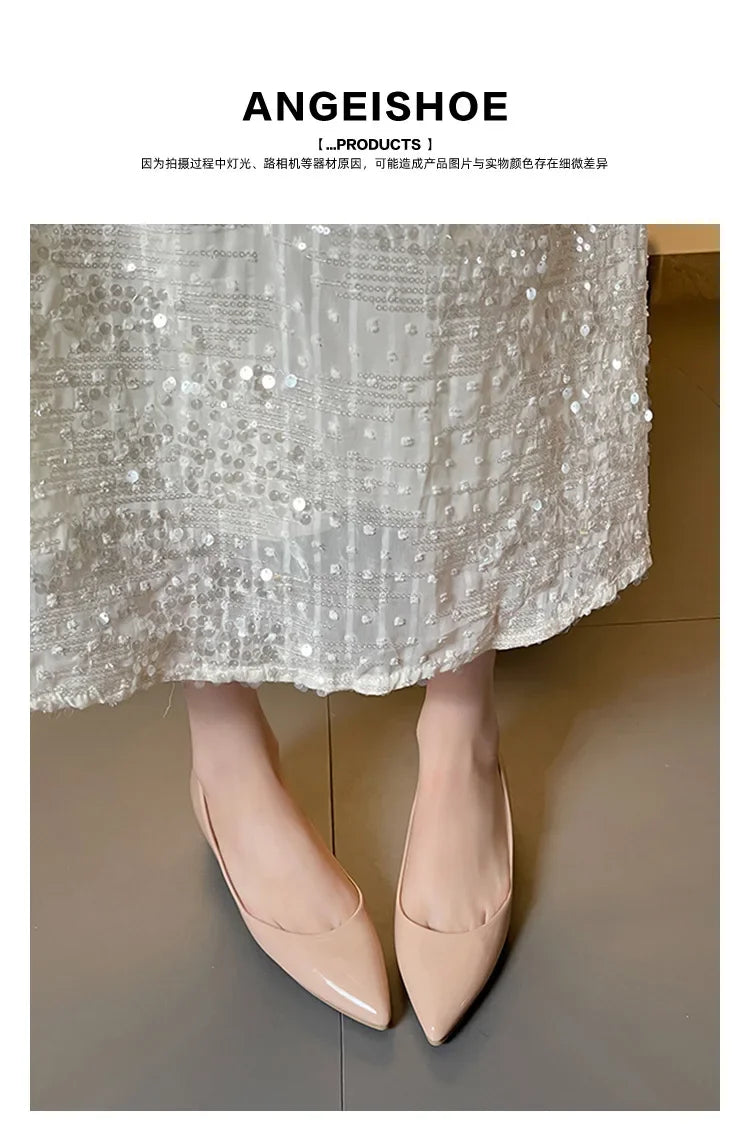 Slip On Pointed Toe Patent Flats