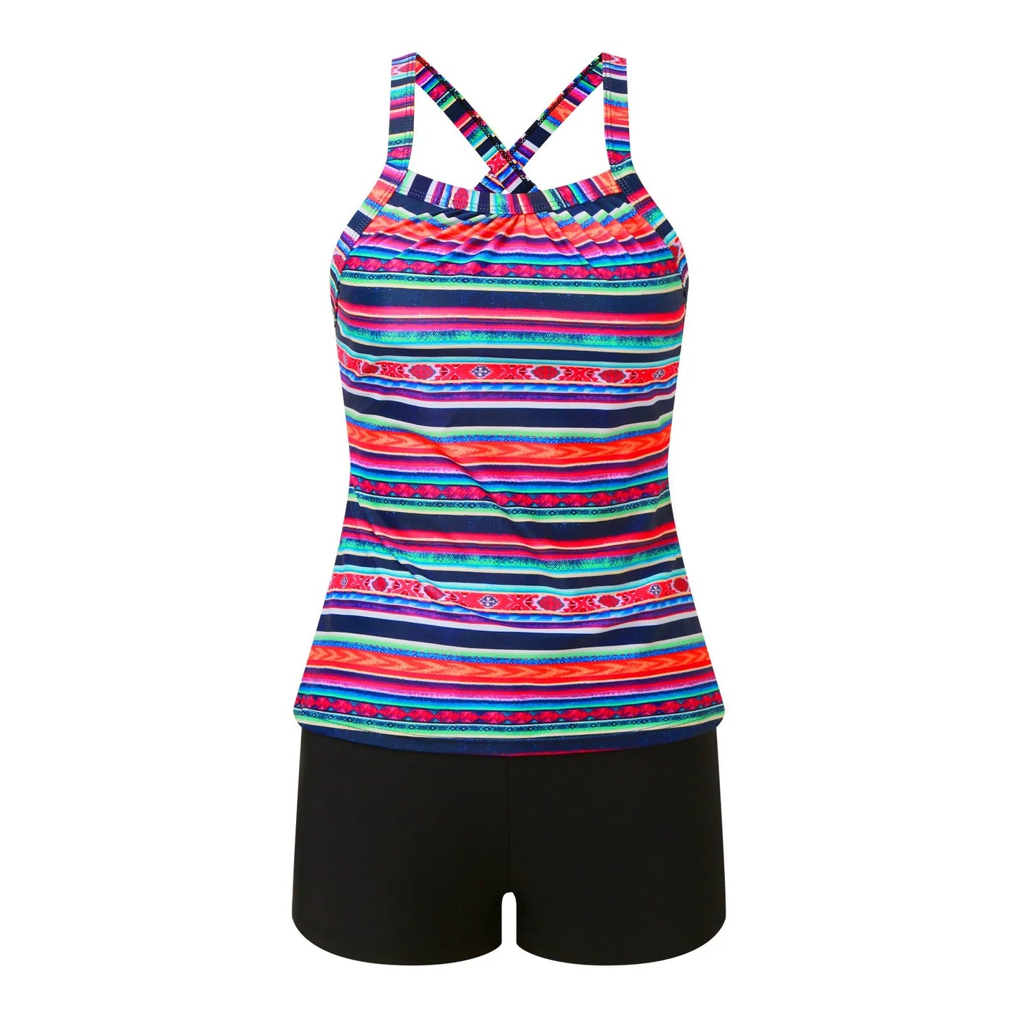 Vibrant Printed Two Piece Tankini Swimsuit for Women