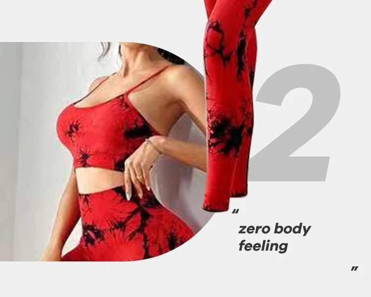 Breathable Tie Dye Yoga Tracksuit Set