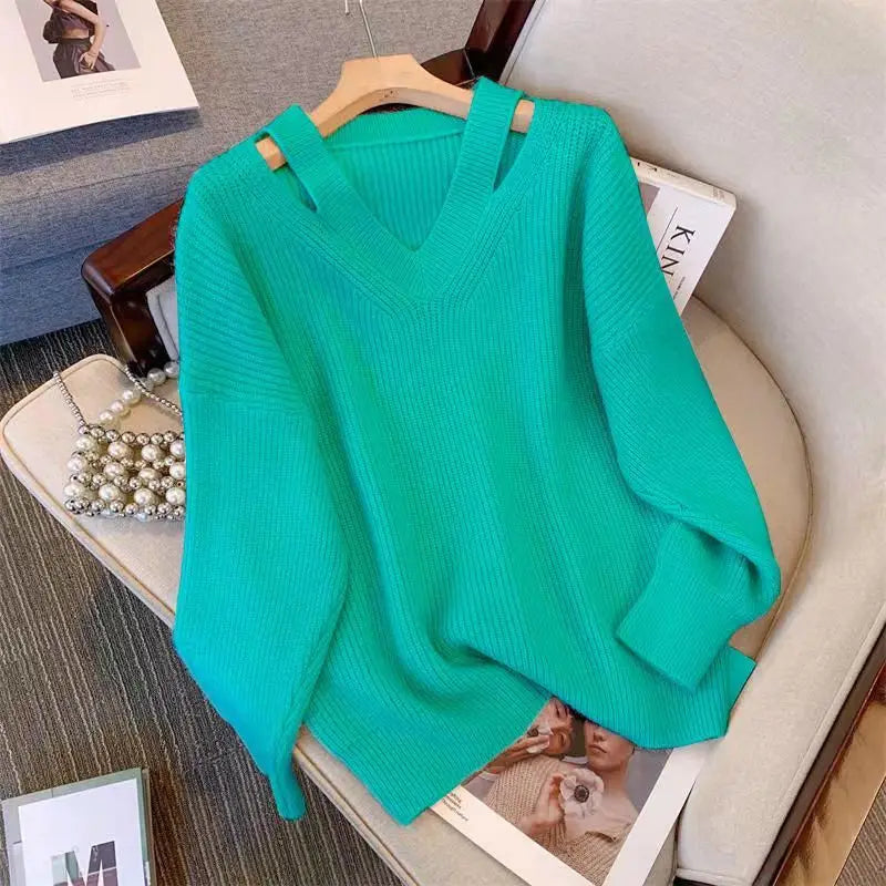 Soft V-Neck Knit Sweater