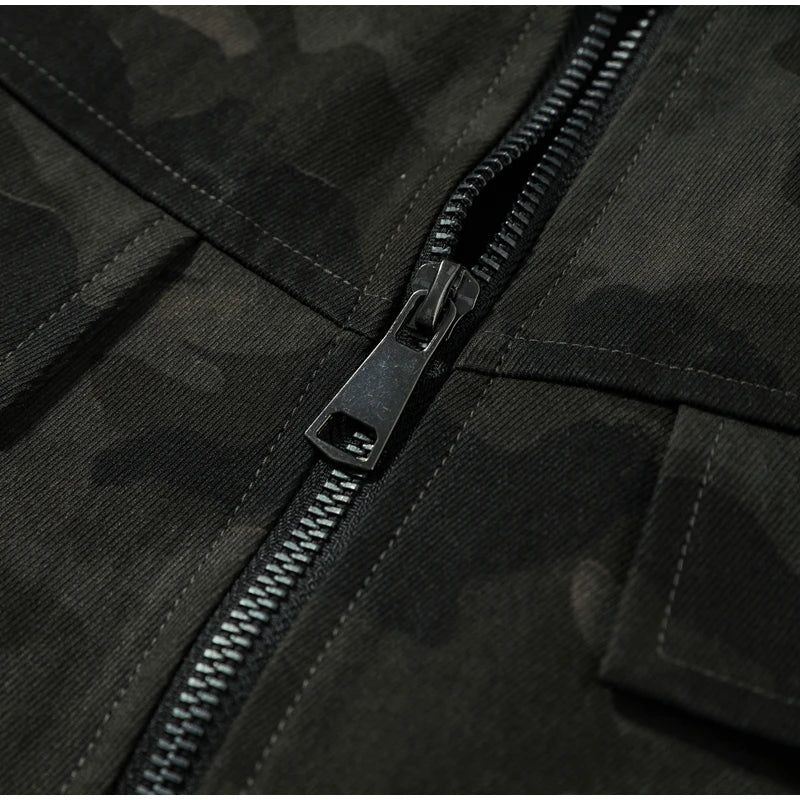 Y2K Camouflage Cropped Zip Jacket With Stand Collar for Women