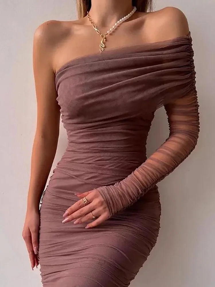 Elegant Lantern Sleeve V Neck Maxi Dress for Women