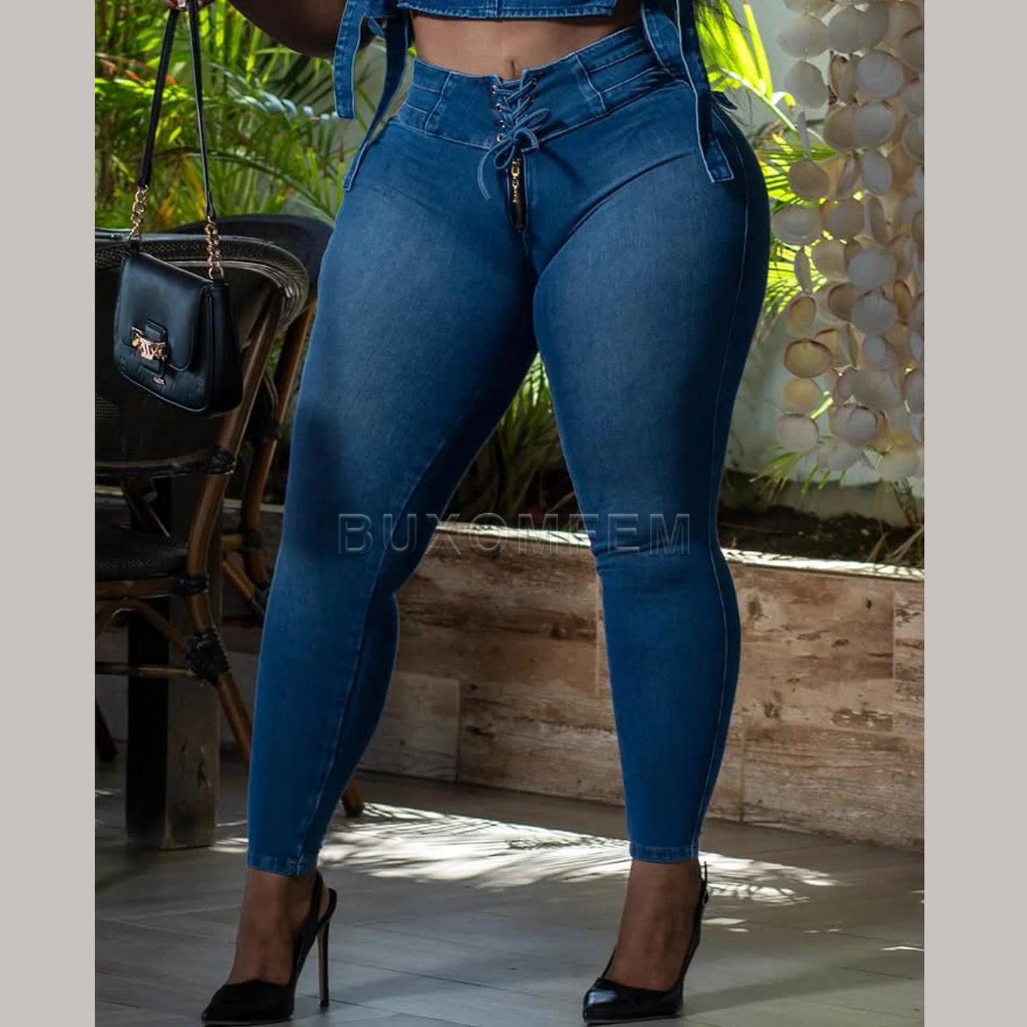 New 2025 Stylish Tight Jeans Slim Fit High Waisted Peach buttocks Trousers Butt Lifting Pushed Up Denim Pants Women's Bottoms