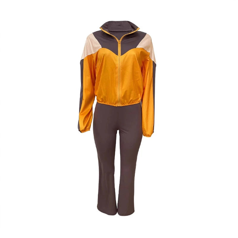 Pant Set Women Two Piece Sets Matching Sets Y2k Streetwear Zipper Coats Long Pants High Waist Sports Suit Sportswear 2025