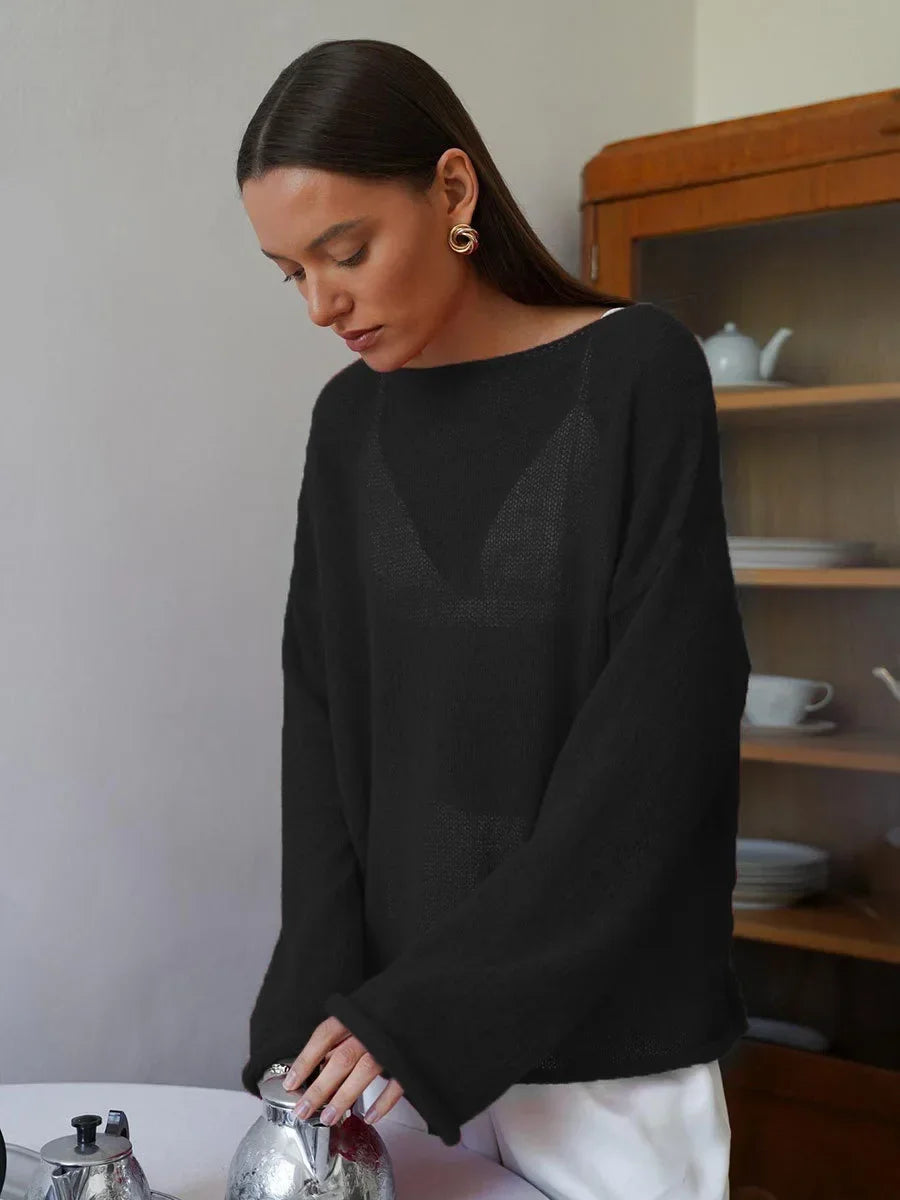 Sheer Hollow Knit Sweater
