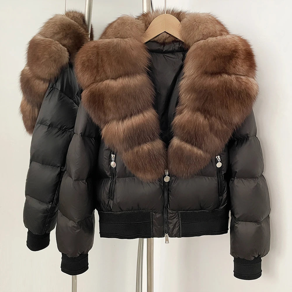 Detachable Fox Fur Collar Down Coat
