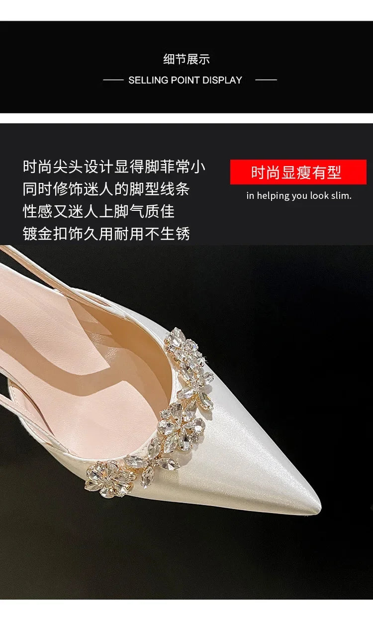 Crystal Buckle Pointed Pumps