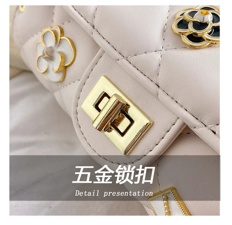 Textured Diamond Grid Crossbody Shoulder Bag for Women
