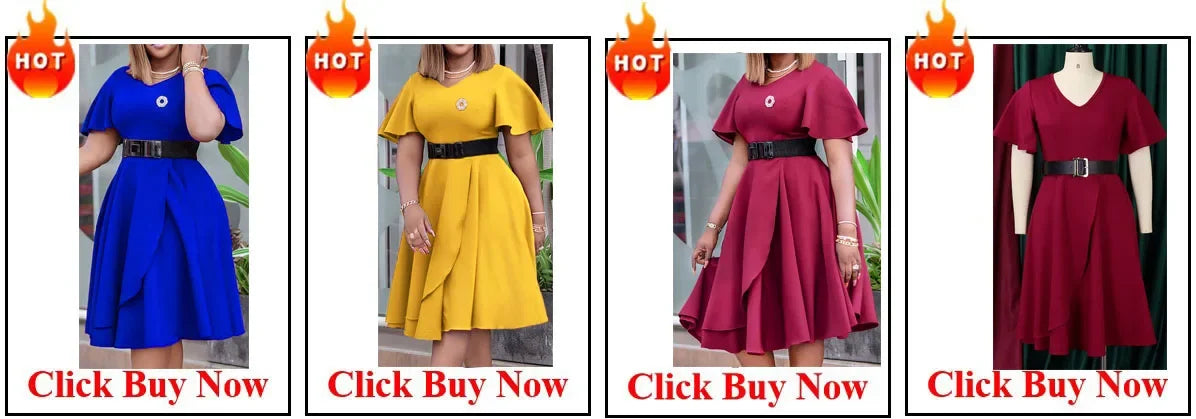 Customized African Wedding Party Dreses for Women Spring Autumn African Short Sleeve V-neck Polyester Green Pink Red Long Dress