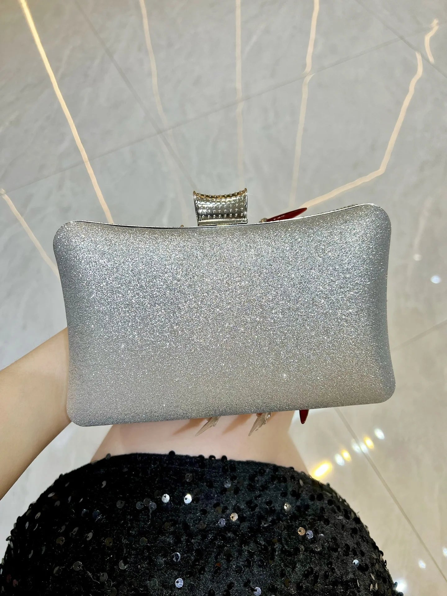 Dinner Fashion Women's Bag Luxury Brand Fashion Diamond-encrusted Women's Shoulder Bag High Quality Chain Shiny Women's Handbag