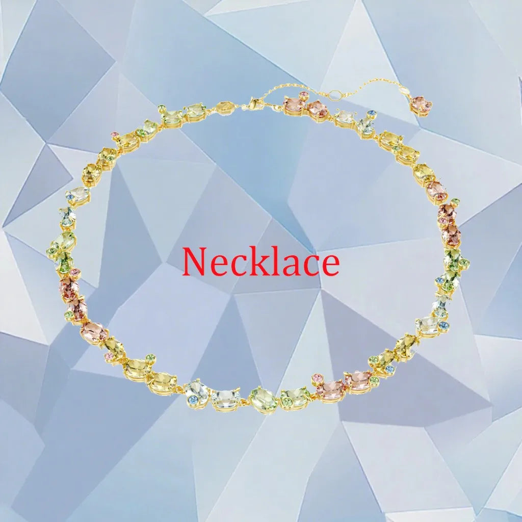Gold Plated Zirconia Crystal Pendant Set for Women