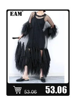 [EAM] Pu Leather Coffee Tassels Irregular Long Wide Belt Personality Women New Fashion Tide All-match Spring Autumn 2025 1DH8694