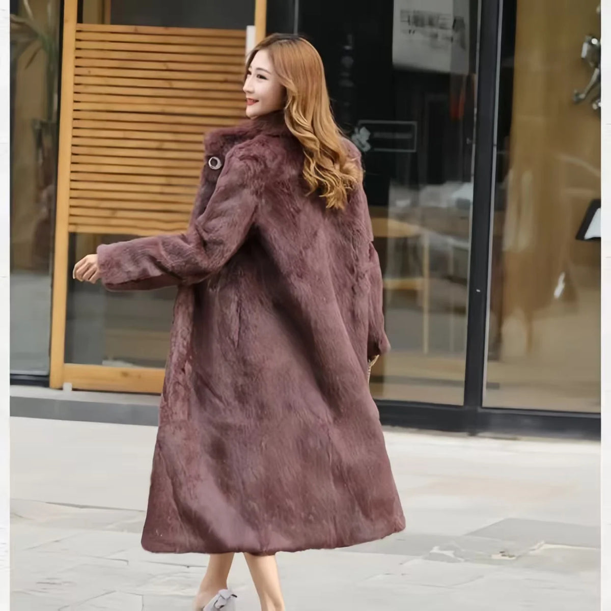 Classic Round Neck Button Front Long Sleeve Coat For Women