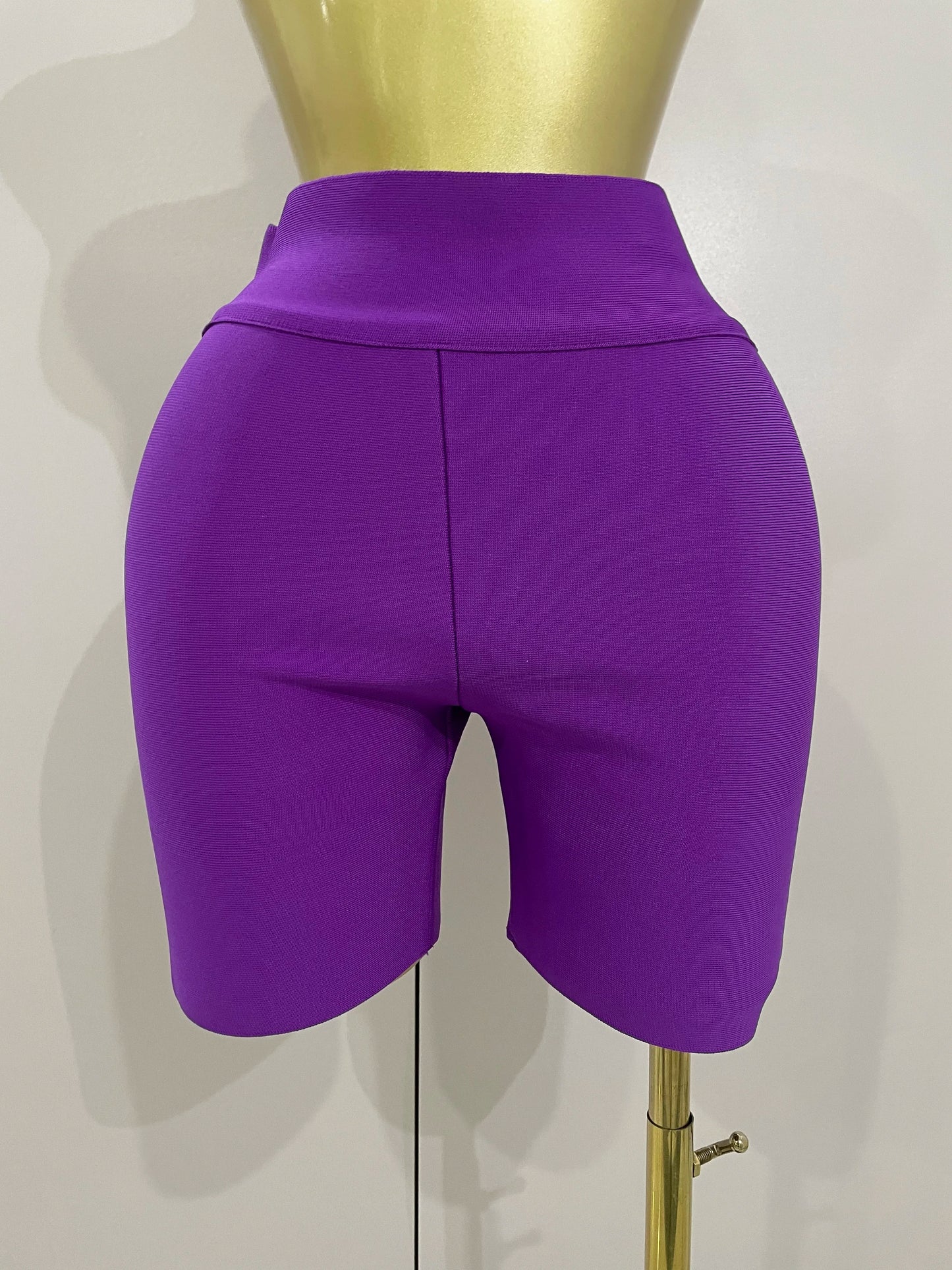 Stock Bandage Shorts Purple Pink Bandage Short Pants High Waist Top Quality Rayon Bandage Casual Sports Shorts Wholesale