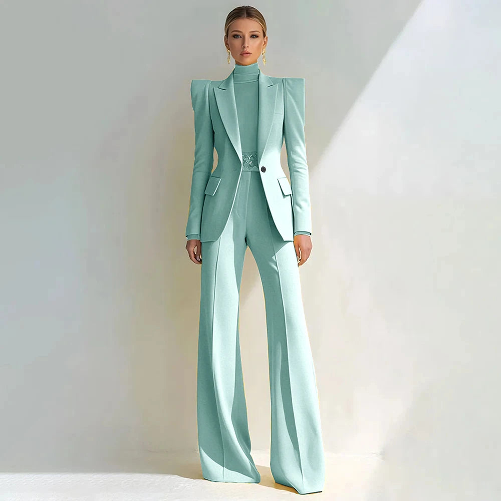 Stylish Double Breasted Two Piece Pantsuit for Women