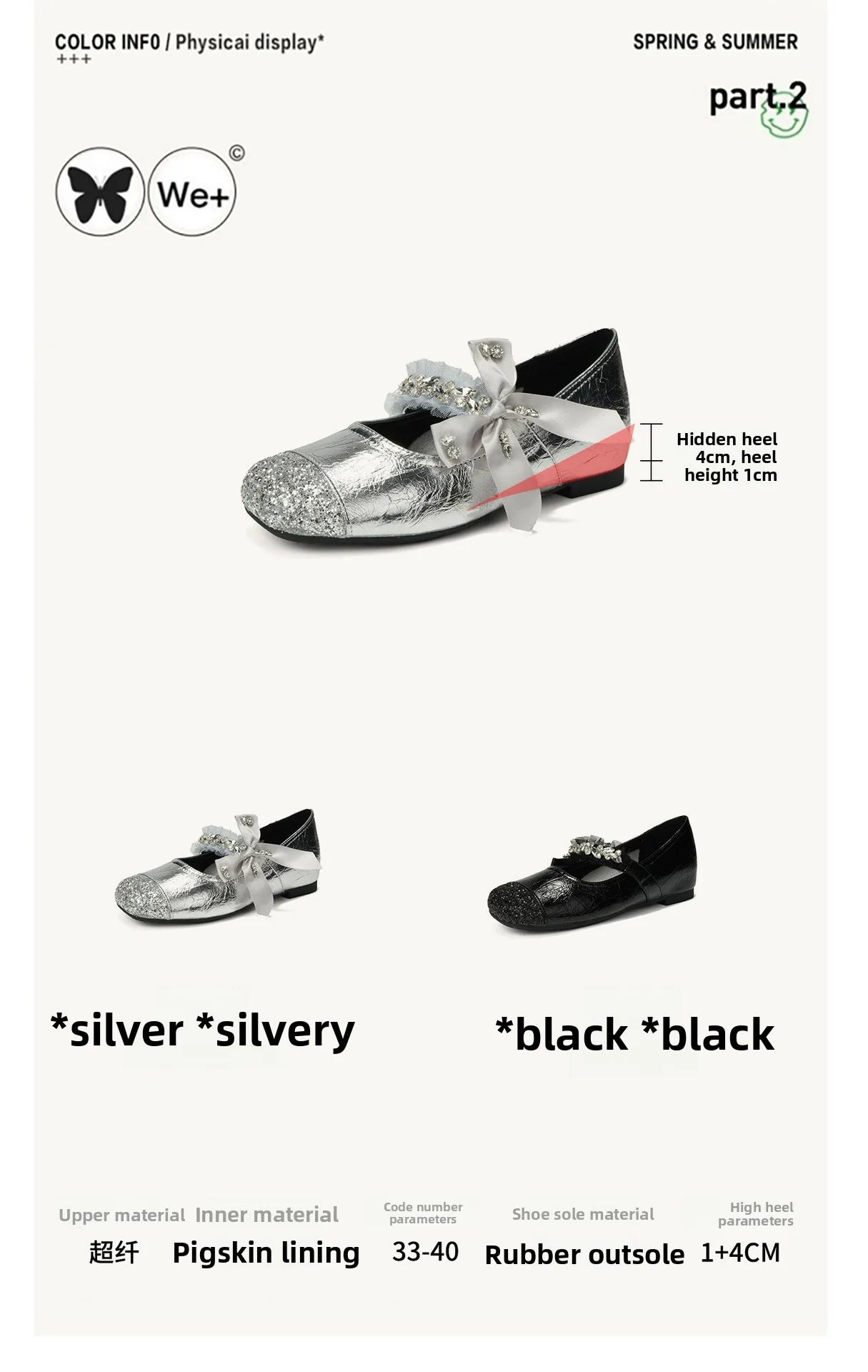 Elegant Rhinestone Bowknot Mary Jane Flats For Women