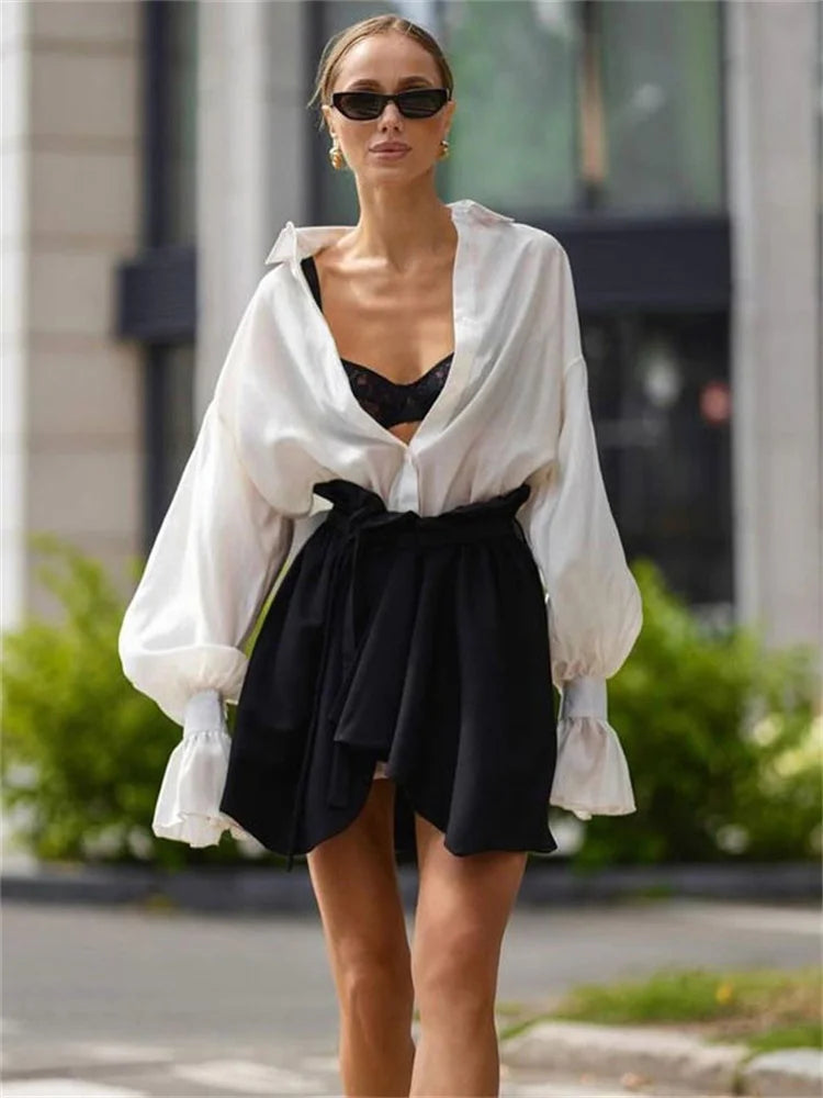 Sheer Patchwork Blouse