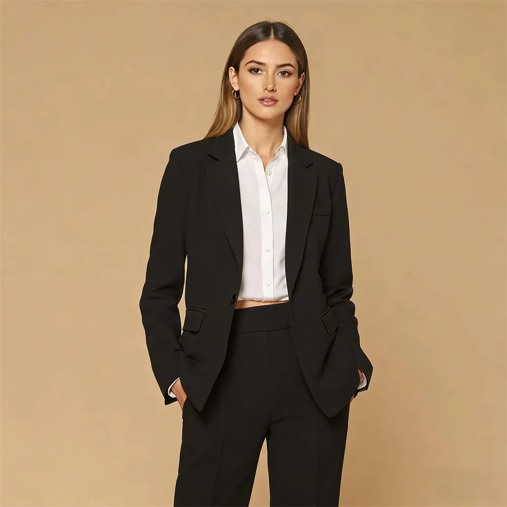 Charming Women's Suits 2 Piece Tailored Tuxedo Custom Formal Outfit Bridesmaid Dress Business Office Suit (Jacket+Pants)