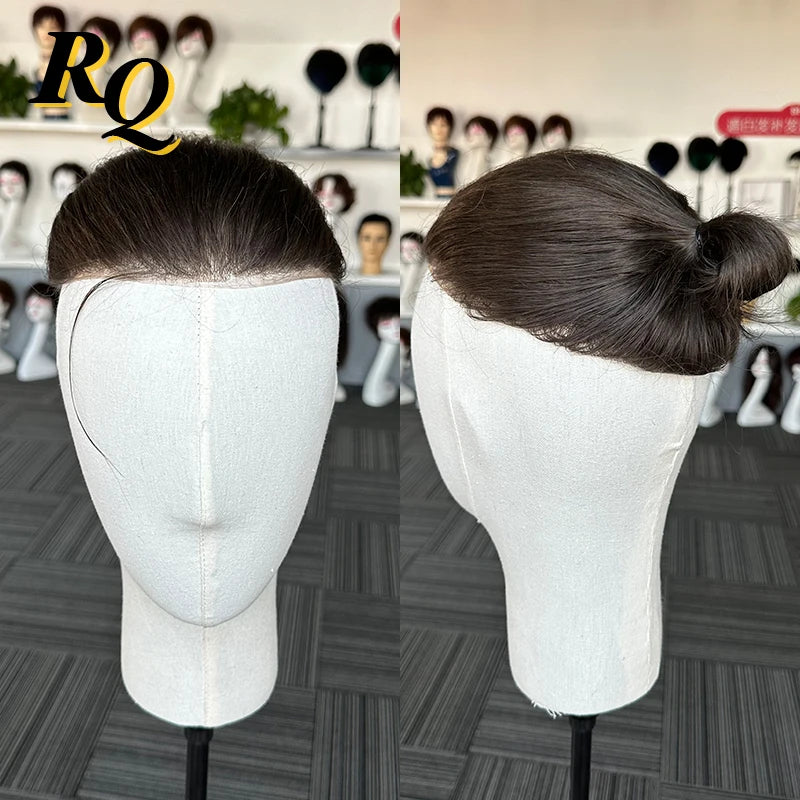 Pre Styled Human Hair Toupee For Men With Thin Skin Base