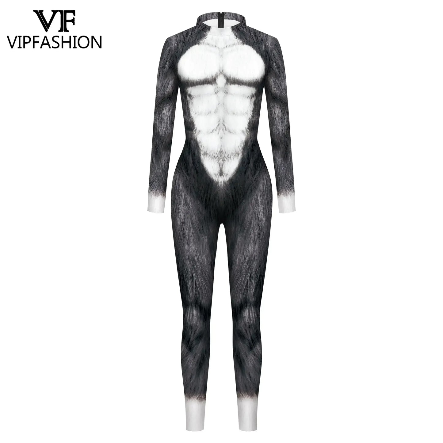 Vivid Animal Print Allover Zentai Bodysuit for Women