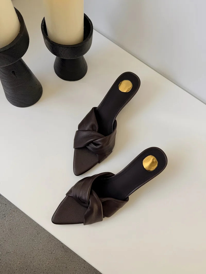 Genuine Leather Back Strap Summer Sandals for Women