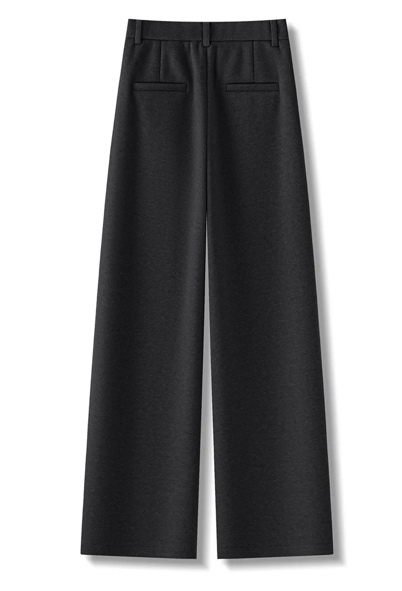 Full Length Textured Woolen Wide Leg Pants For Women