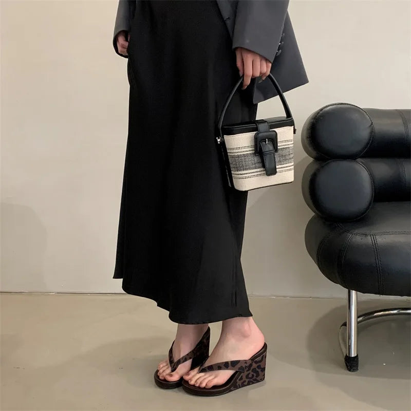 All Day Comfort Summer Beach Clip Toe Platform Wedges for Women
