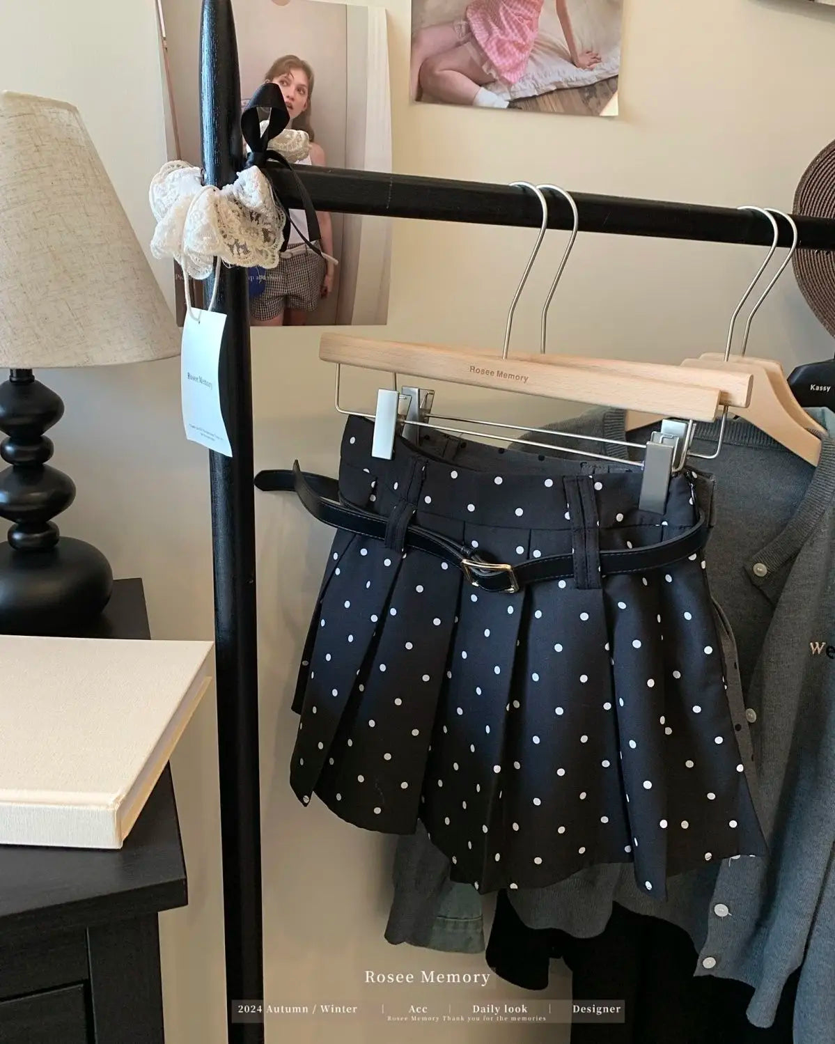Classic Vintage Polka Dot A Line Mini Skirt for Women