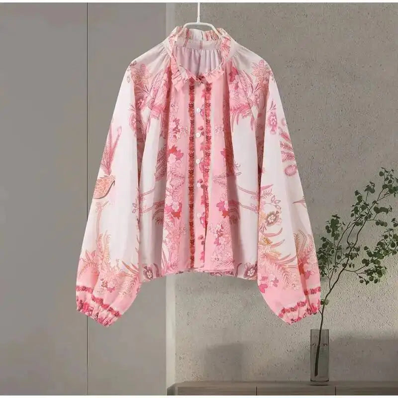 Casual Print Relaxed Fit Top and Shorts Set for Women