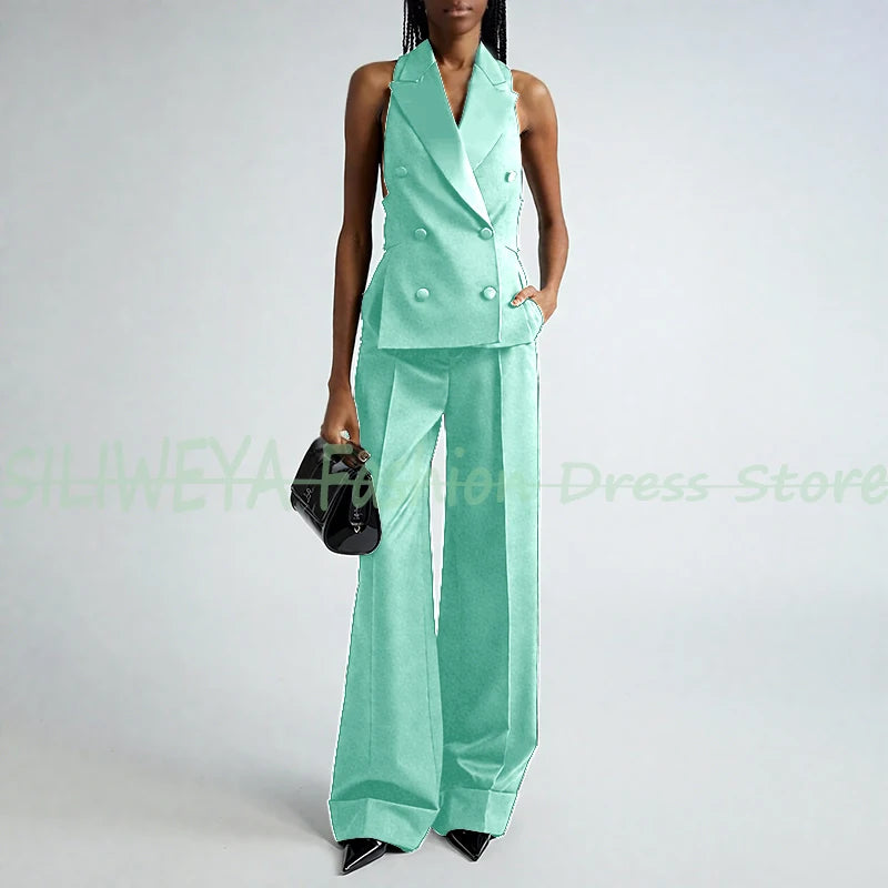 Double Breasted Vest And Pants Set