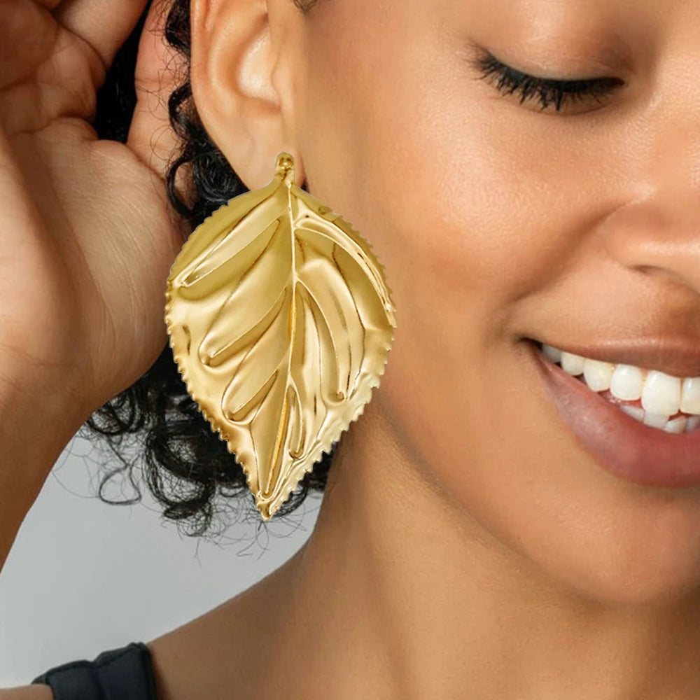 Fashion Jewelry Big Gold Color Round Geometric Earrings Dangle Drop Earrings For Women African Wedding Party Gifts