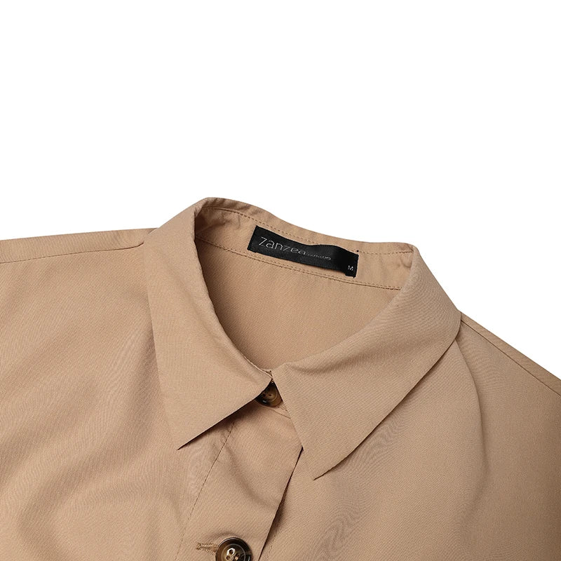 Belted Button Up Maxi Shirt Dress