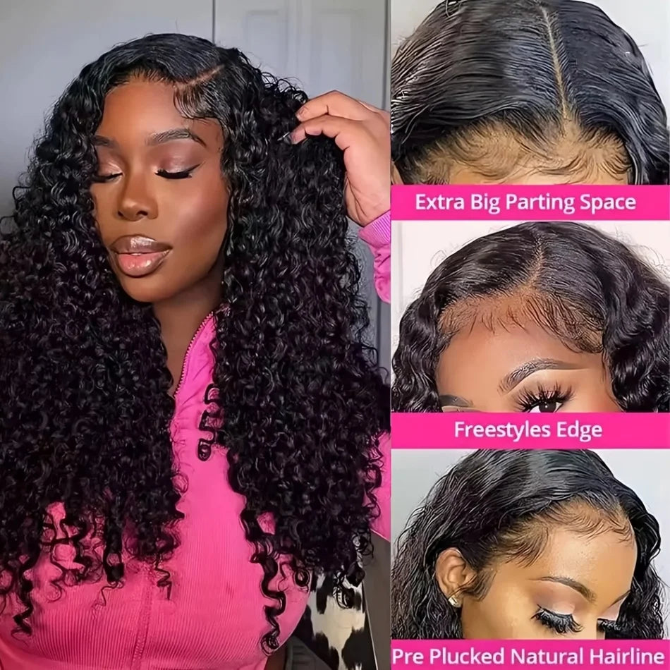 Seamless Curly Human Hair Glueless Half Wig for Women