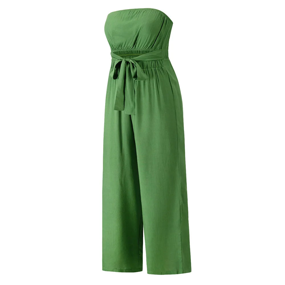 Casual Backless Slim Suspenders Straight Jumpsuit for Women