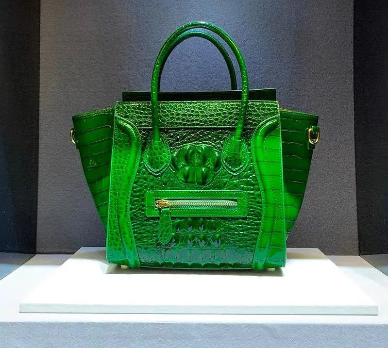 Crocodile Embossed Leather Crossbody Bag for Women