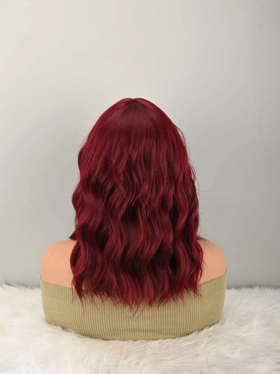 Soft Natural Curly Bob With Bangs Stylish Wig for Women
