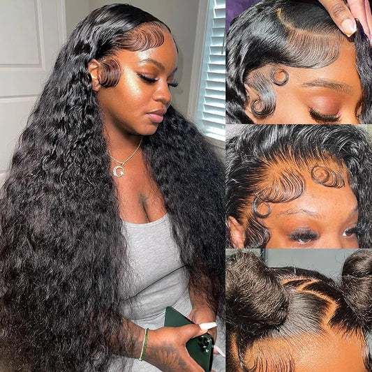 30 Inch 13X6 Deep Wave Lace Front Wigs Human Hair Water Wave Frontal Wig HD Lace Front Wigs Human Hair 13x4 Curly Human Hair Wig