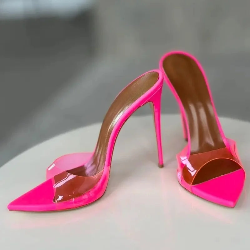 Elegant Solid Color PVC Pointed Toe Pumps for Women