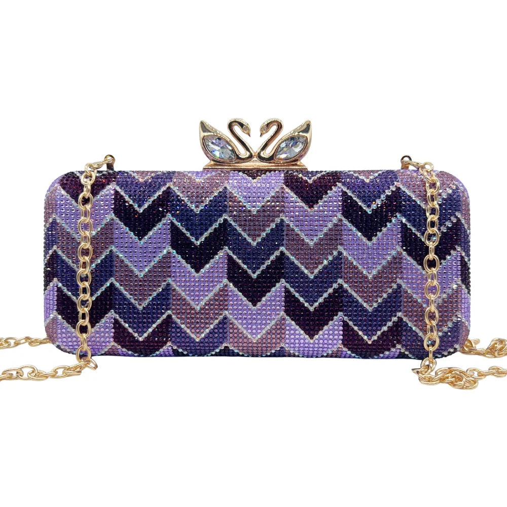 Shiny Rhinestone Clutch Handbag for Women Party Occasions