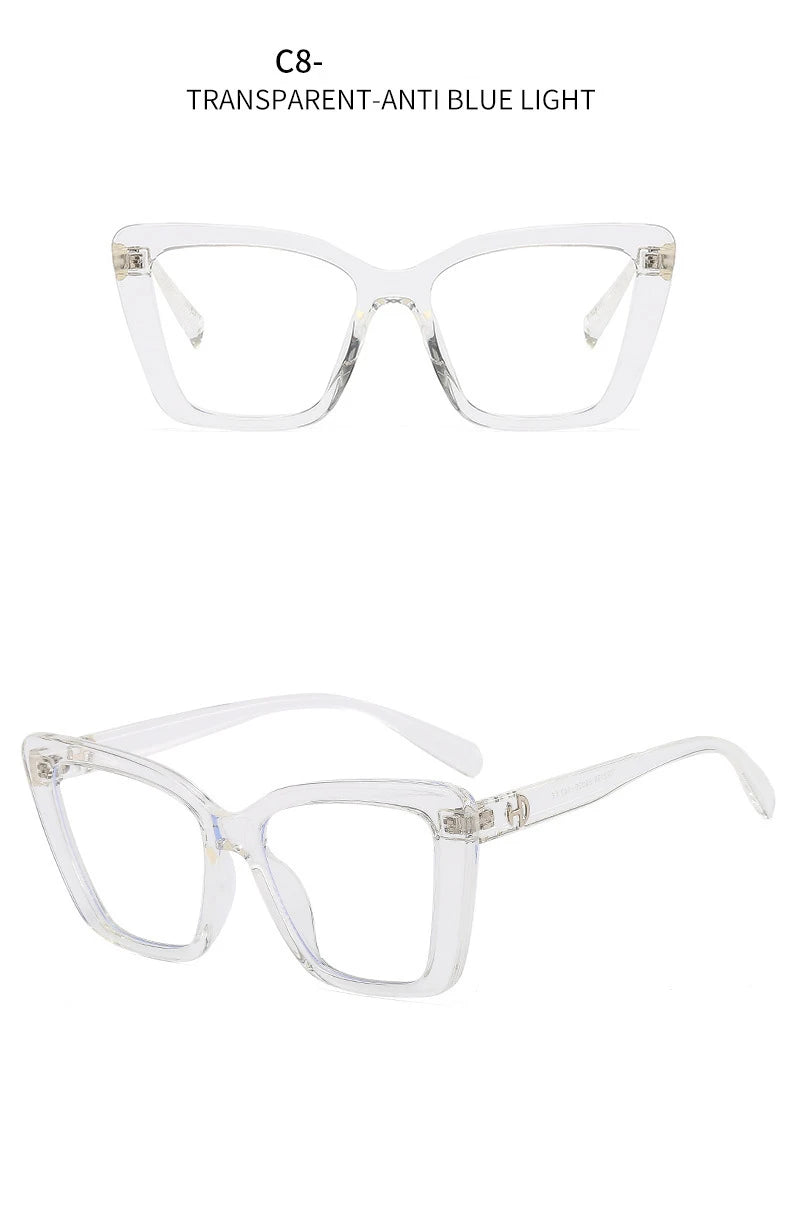 Vintage Black Floral Square Reading Glasses With Blue Light Filter for Women