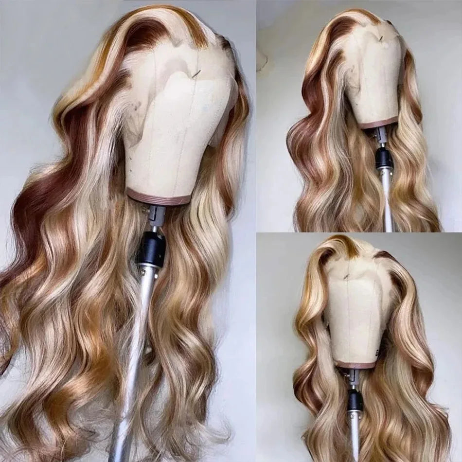 Bright Red Body Wave Heat Resistant Lace Front Wig for Women