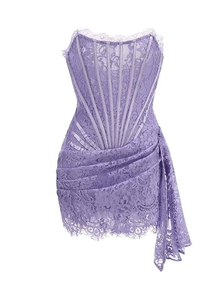 Lace Patchwork Corset Dress