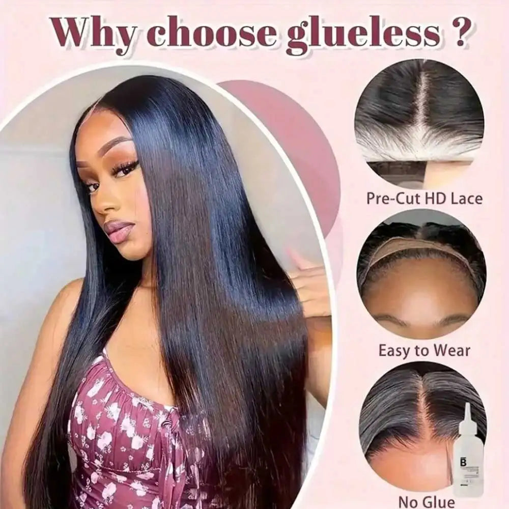 Long Straight Human Hair Lace Front Wig
