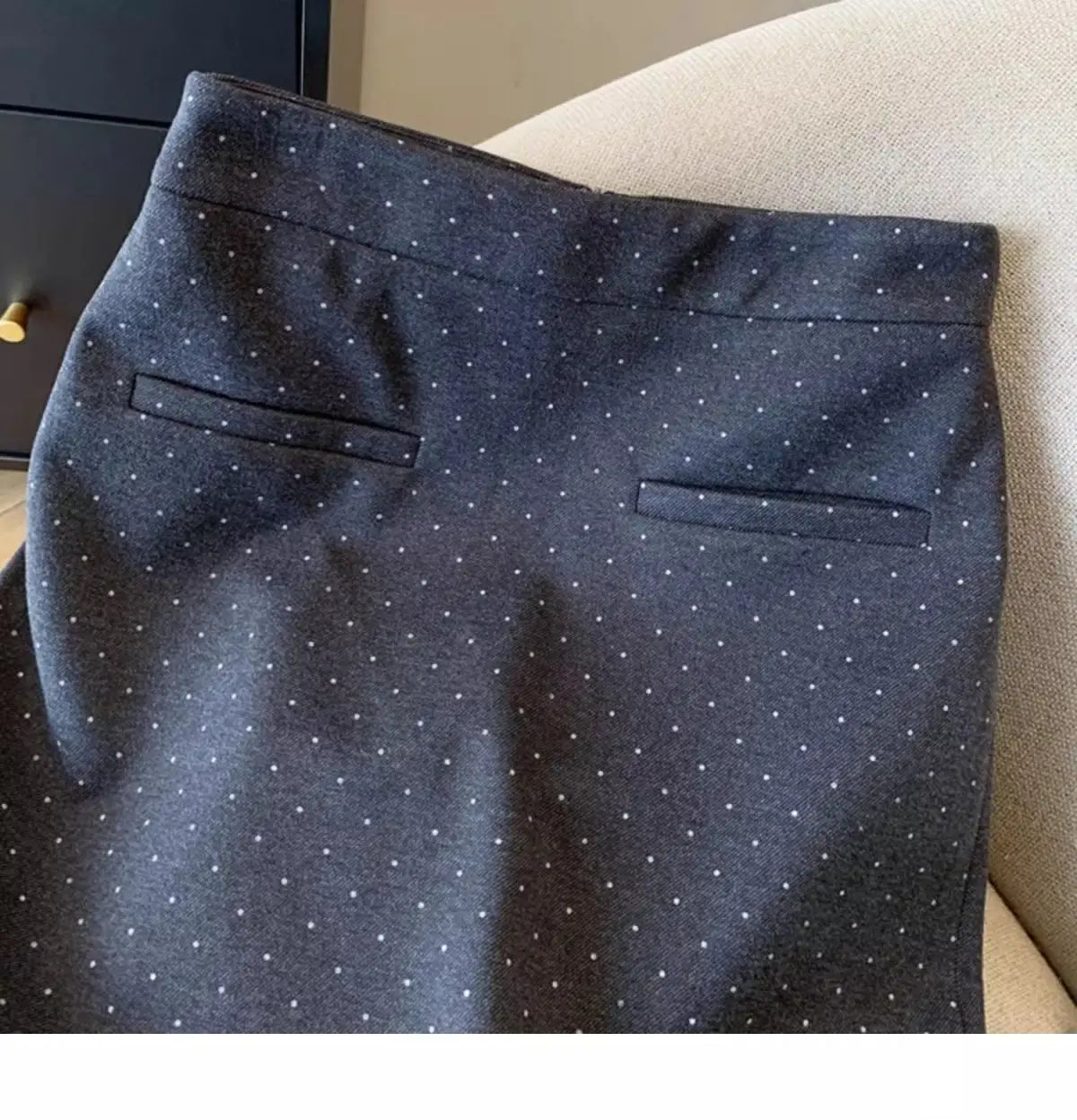 Polka Dot Print High Waist Slim Midi Skirt for Women