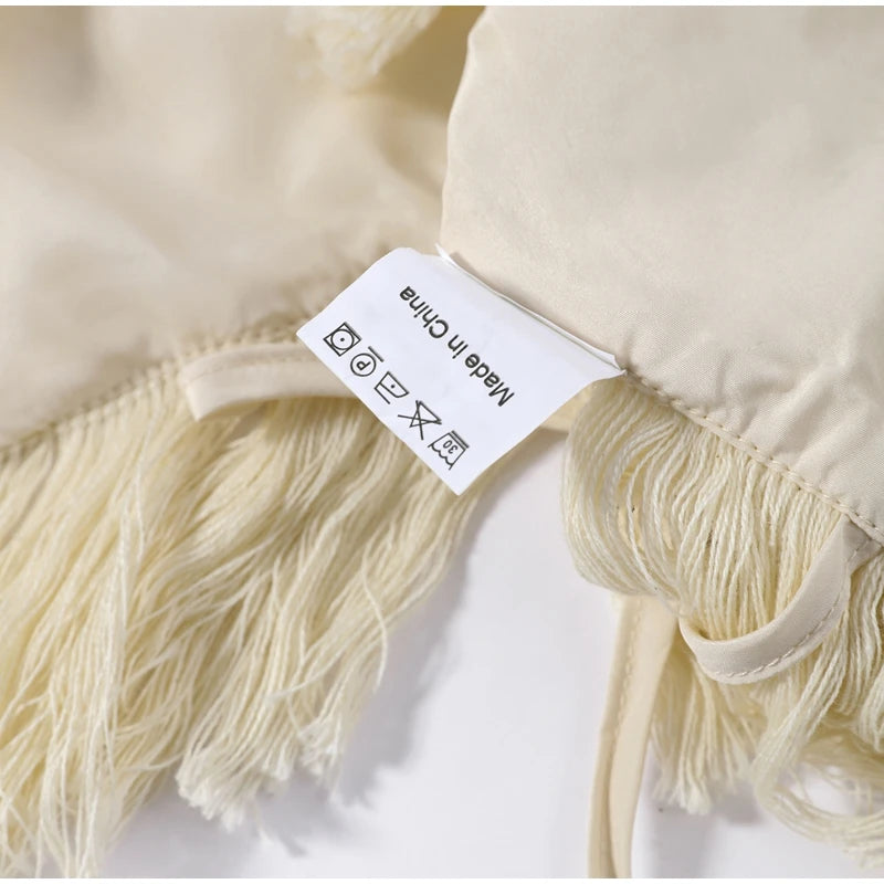 Soft Elegant Tassel Embroidered Polyester Square Shawl for Women